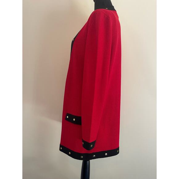 J.S.S knitwear womans jacket suit petite Sm red/black wool blend classic luxury - Picture 9 of 16